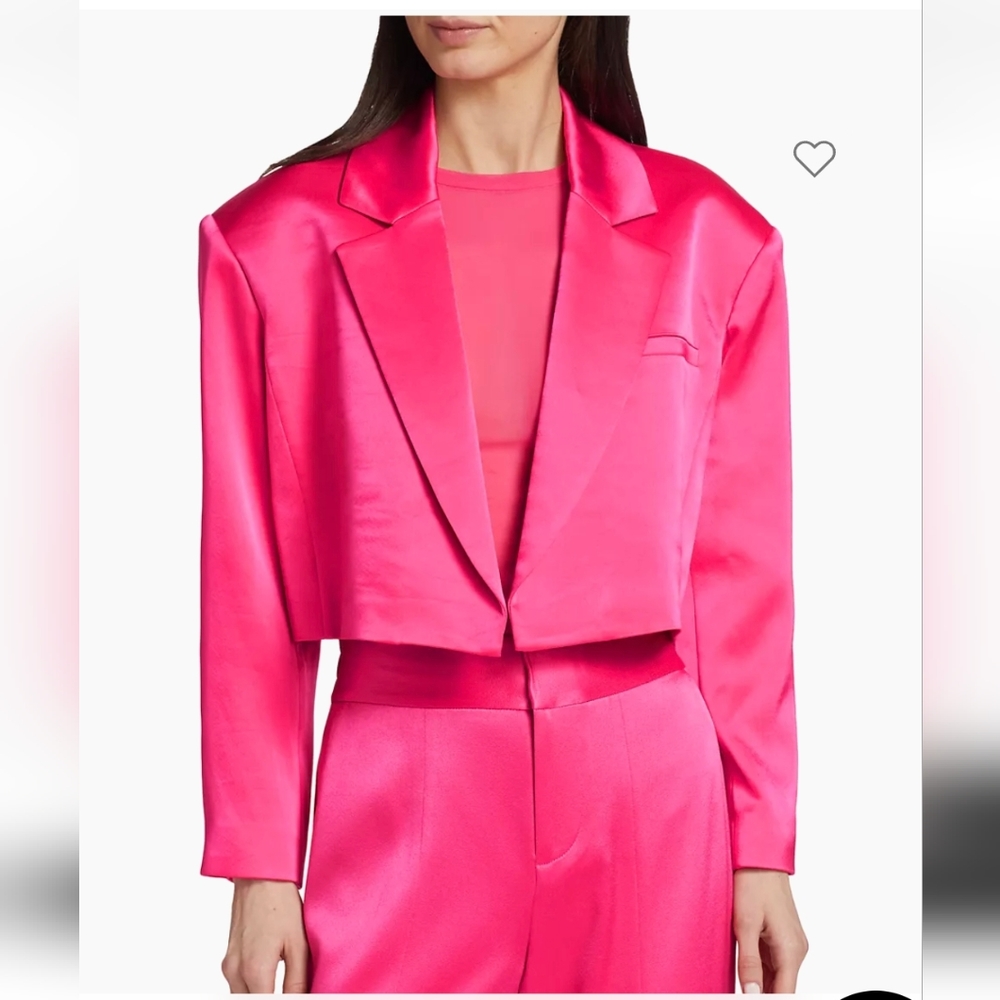 Alice and Olivia shan boxy oversized crop blazer